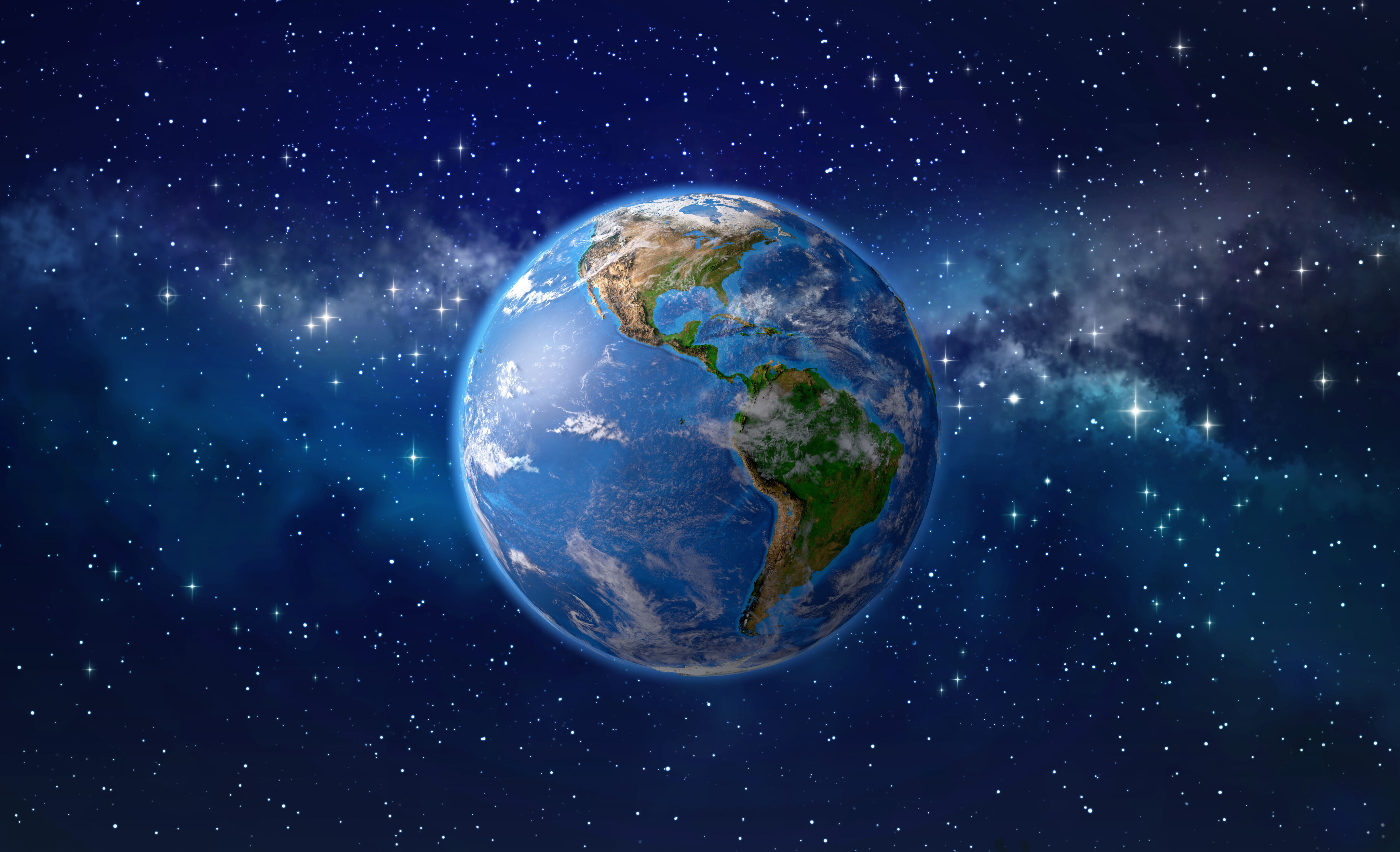 The earth in space.