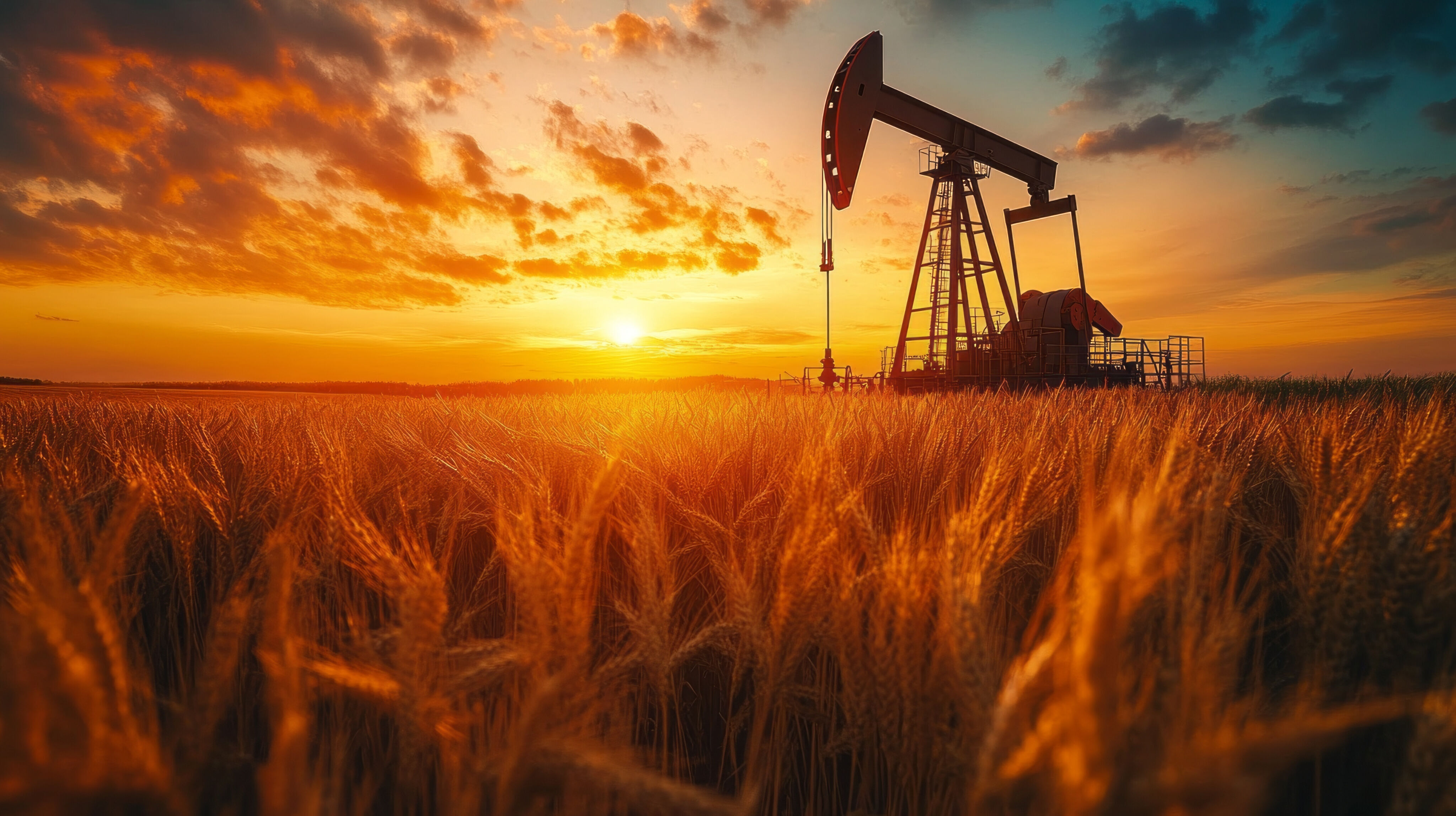 Oil drill in field.